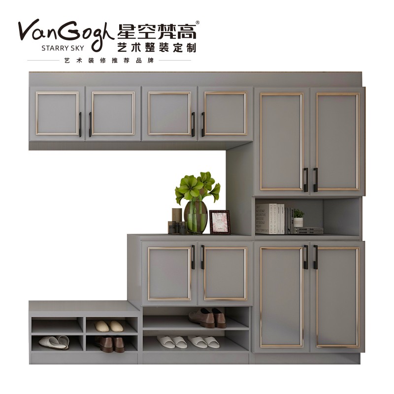 【星空梵高】現(xiàn)代簡約整體定制玄關(guān)柜 林茲之夜·法式門芯-3玄關(guān)柜