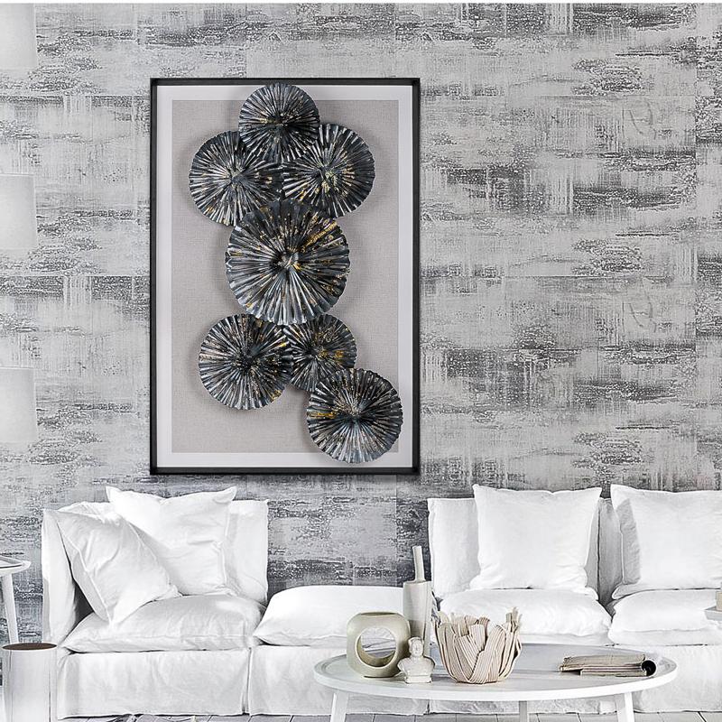 玄關裝飾畫 工業風客廳沙發軟裝實物 立體手工鐵藝金屬酒店壁飾