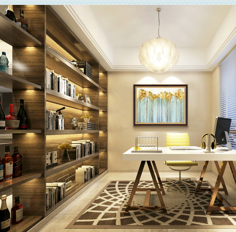 純手繪客廳三聯裝飾畫沙發背景墻輕奢植物掛畫  跳舞的星星