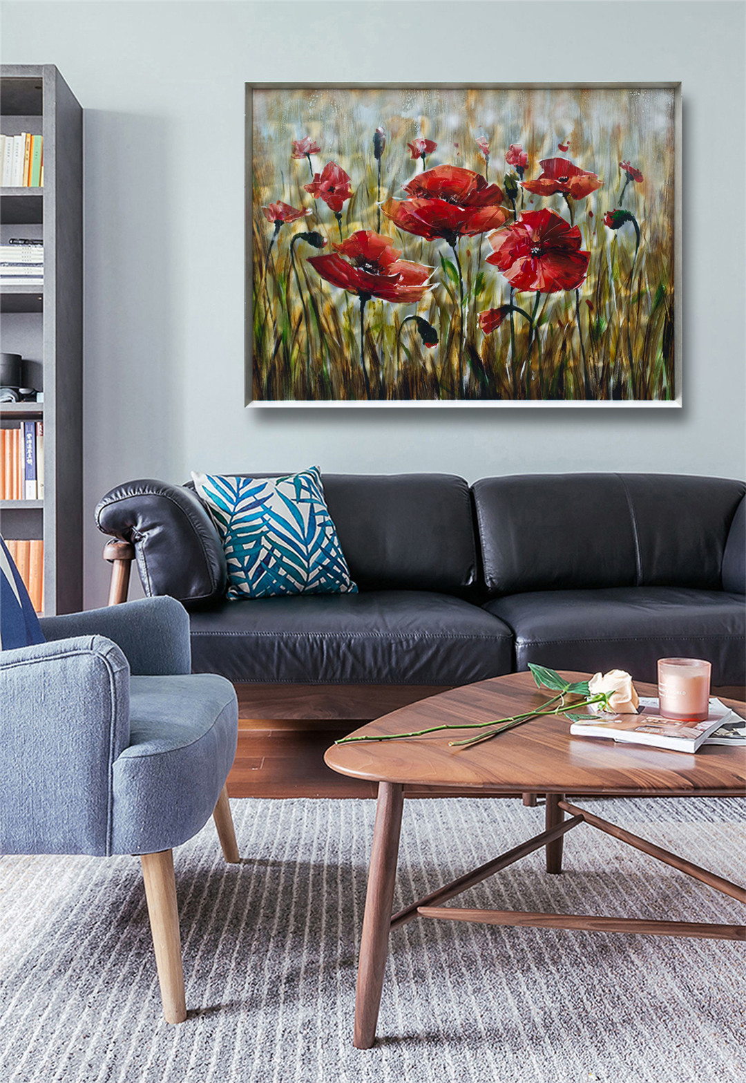 網紅咖啡廳火鍋服裝餐飲飯店鋪房間墻壁墻面裝飾復古工業風鐵藝畫 花草樹木系列2