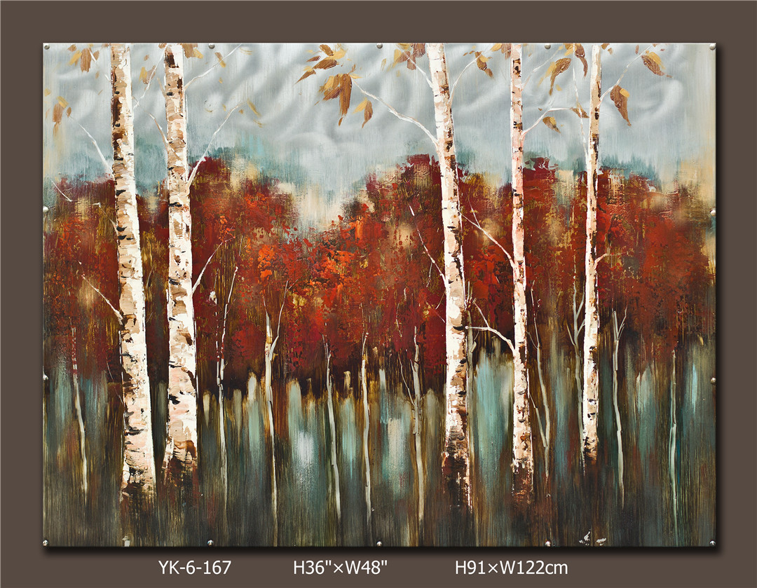 網紅咖啡廳火鍋服裝餐飲飯店鋪房間墻壁墻面裝飾復古工業風鐵藝畫 花草樹木系列2