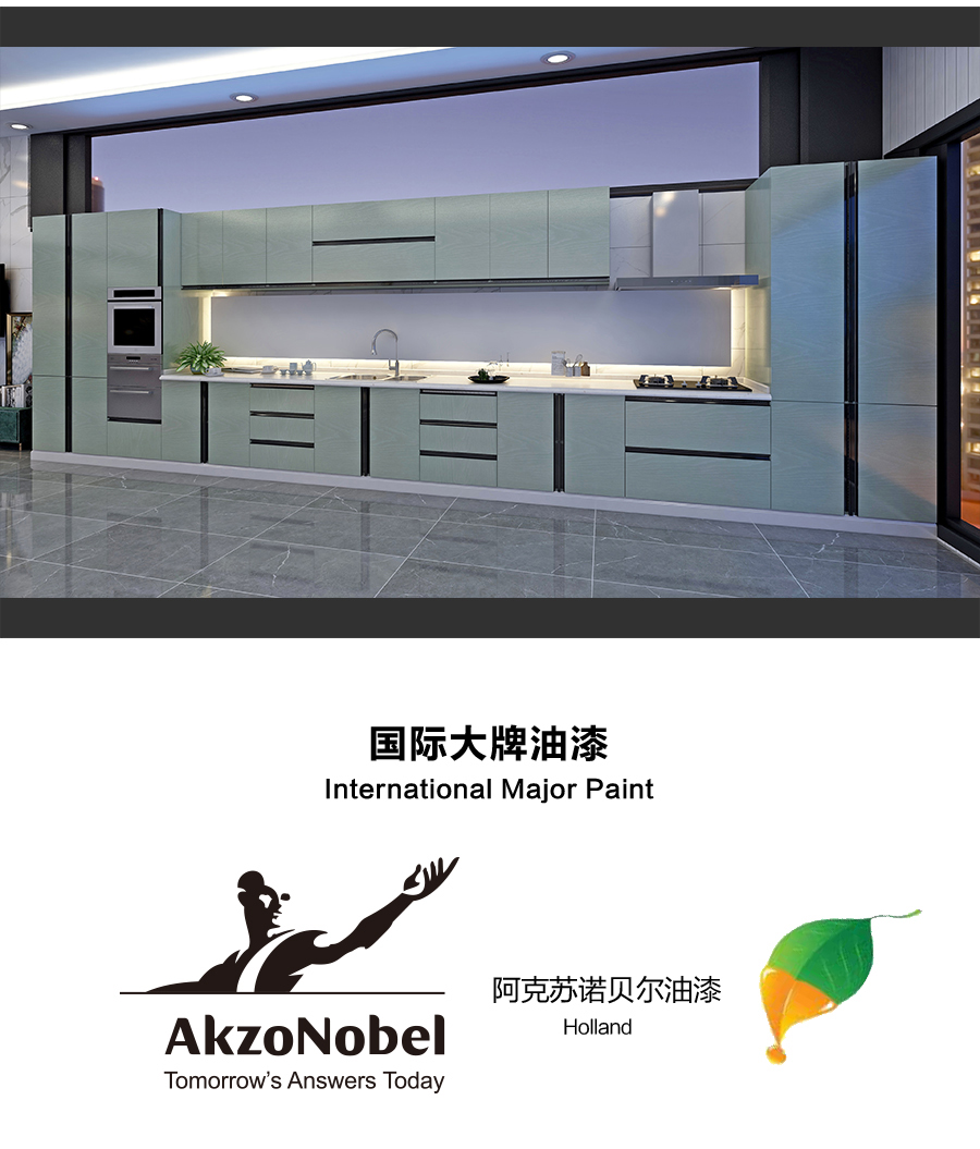 星空梵高定制櫥柜 現代簡約整體定制櫥柜 石英石臺面定制櫥柜 雙飾面-吸塑橫紋021定制櫥柜