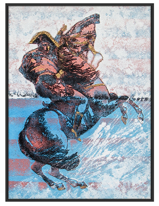 現代創意客廳裝飾畫 臥室原創手繪砂巖立體畫 走廊過道環保PS框掛畫 拿破侖