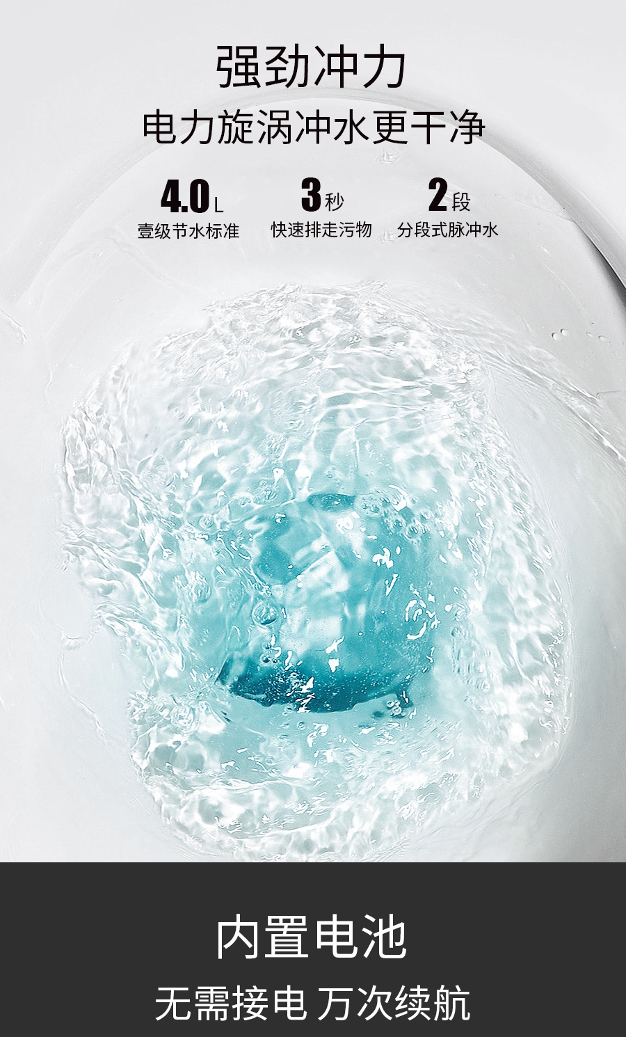 GOHGOH 家用衛生間陶瓷坐便器 即熱式脈沖馬桶 一體式座便節水防臭馬桶2001